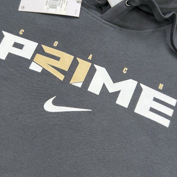 Nike Pullover Hoodie Coach Prime Sz Small Mens Black Club Fleece - Picture 7 of 11